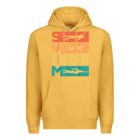 Mustard retro vintage swimming gift for swimmers t shirt Premium Hoodie - FloraArt