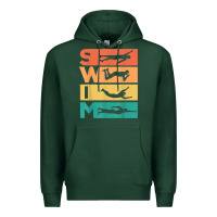 Sports Green retro vintage swimming gift for swimmers t shirt Premium Hoodie - FloraArt