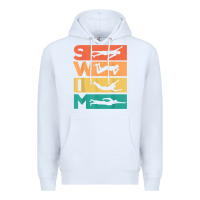 White retro vintage swimming gift for swimmers t shirt Premium Hoodie - FloraArt