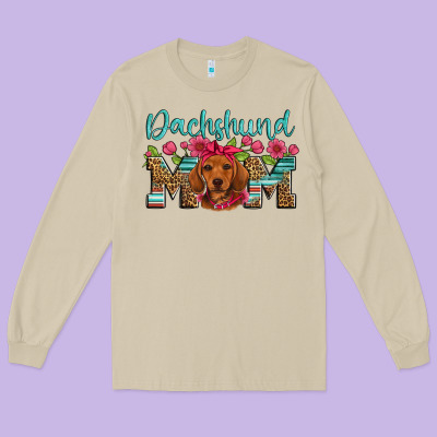 Dachshund Mom Long Sleeve Tee Designed By Artiststas