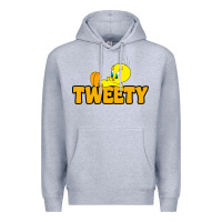 Heather Grey tweety Premium Hoodie - FloraArt