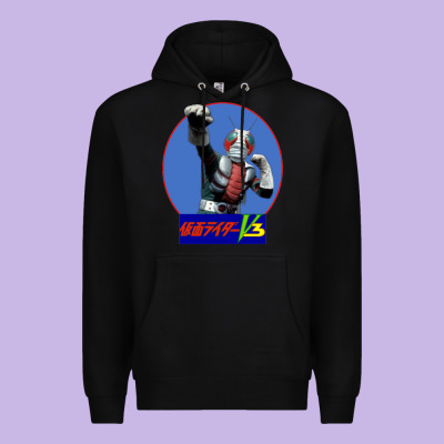 Kamen Rider V3 Punch Premium Hoodie Designed By Floraart