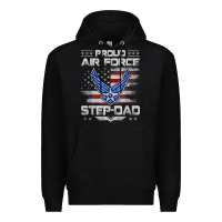 Black proud air force step dad veteran vintage flag veterans day t shirt Premium Hoodie - FloraArt