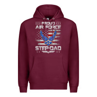 Burgundy proud air force step dad veteran vintage flag veterans day t shirt Premium Hoodie - FloraArt
