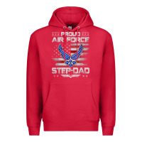 Cardinal proud air force step dad veteran vintage flag veterans day t shirt Premium Hoodie - FloraArt