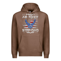 Chestnut proud air force step dad veteran vintage flag veterans day t shirt Premium Hoodie - FloraArt