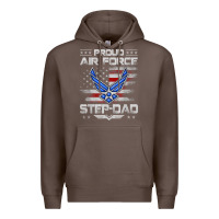 Coffee proud air force step dad veteran vintage flag veterans day t shirt Premium Hoodie - FloraArt