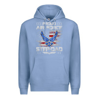 Colony Blue proud air force step dad veteran vintage flag veterans day t shirt Premium Hoodie - FloraArt