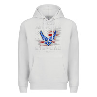 Dove Grey proud air force step dad veteran vintage flag veterans day t shirt Premium Hoodie - FloraArt
