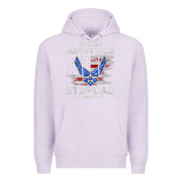 Lilac proud air force step dad veteran vintage flag veterans day t shirt Premium Hoodie - FloraArt