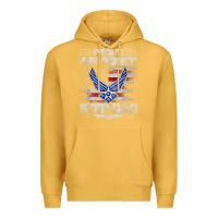 Mustard proud air force step dad veteran vintage flag veterans day t shirt Premium Hoodie - FloraArt