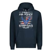 Navy proud air force step dad veteran vintage flag veterans day t shirt Premium Hoodie - FloraArt