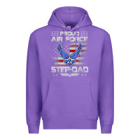 Purple proud air force step dad veteran vintage flag veterans day t shirt Premium Hoodie - FloraArt