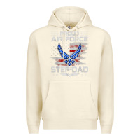 Sandshell proud air force step dad veteran vintage flag veterans day t shirt Premium Hoodie - FloraArt