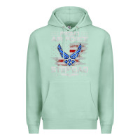 Seafoam proud air force step dad veteran vintage flag veterans day t shirt Premium Hoodie - FloraArt