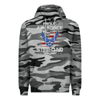 Slate Camo proud air force step dad veteran vintage flag veterans day t shirt Premium Hoodie - FloraArt