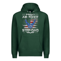 Sports Green proud air force step dad veteran vintage flag veterans day t shirt Premium Hoodie - FloraArt