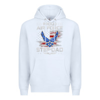 White proud air force step dad veteran vintage flag veterans day t shirt Premium Hoodie - FloraArt