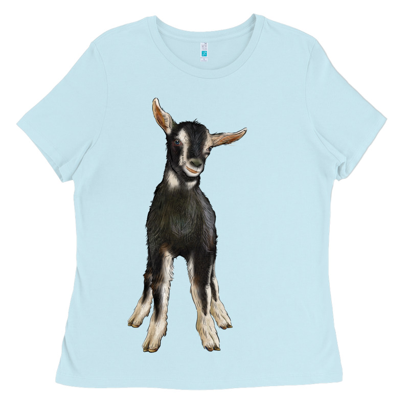 Hand Drawn Baby Alpine Goat Ladies Tee by LillyAllenDesigns | Teevron