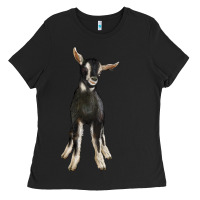 Black Hand Drawn Baby Alpine Goat Ladies Tee - LillyAllenDesigns