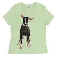 Matcha Hand Drawn Baby Alpine Goat Ladies Tee - LillyAllenDesigns