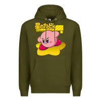 Army Green kirby men's pink Premium Hoodie - FloraArt