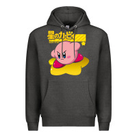 Charcoal Heather kirby men's pink Premium Hoodie - FloraArt