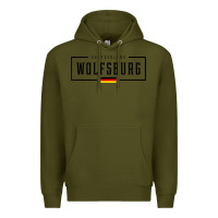 Army Green wolfsburg deutschland germany german flag Premium Hoodie - FloraArt