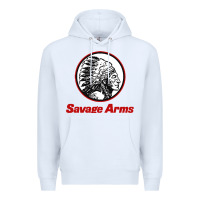 White Savage Arms Premium Hoodie - FloraArt