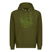 Army Green Cyberpunk samurai Neon Green Premium Hoodie - FloraArt