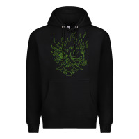Black Cyberpunk samurai Neon Green Premium Hoodie - FloraArt