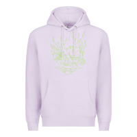 Lilac Cyberpunk samurai Neon Green Premium Hoodie - FloraArt