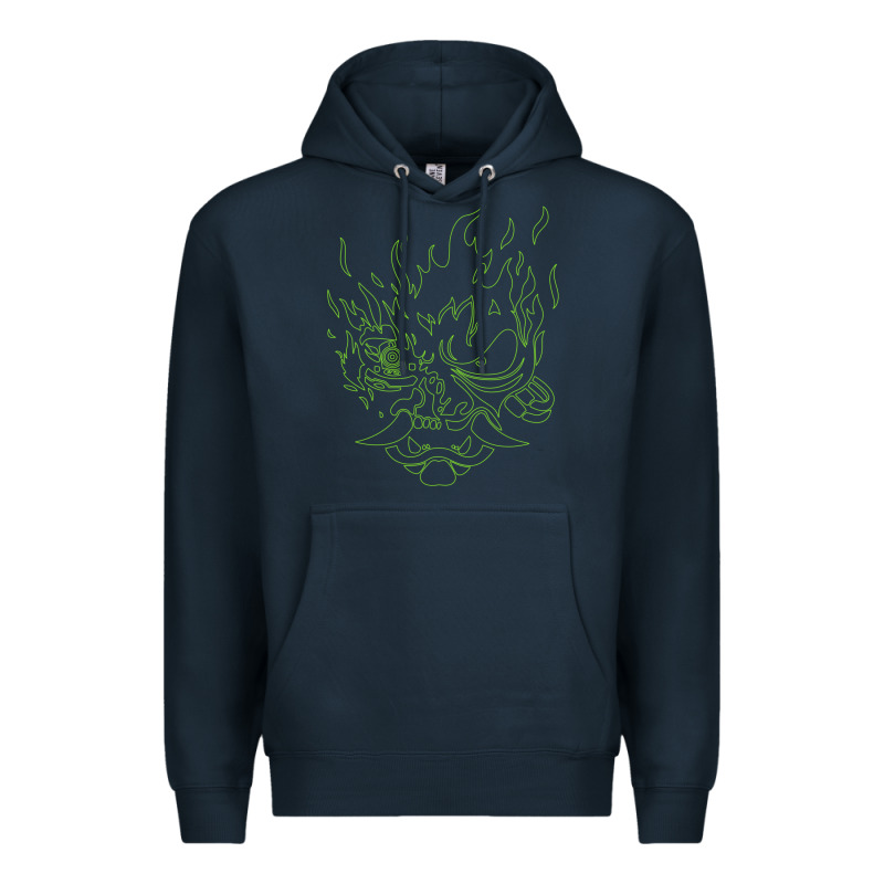 Cyberpunk Samurai Neon Green Premium Hoodie by FloraArt | Teevron
