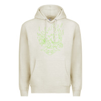 Oatmeal Heather Cyberpunk samurai Neon Green Premium Hoodie - FloraArt