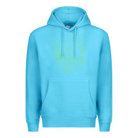 Ocean Blue Cyberpunk samurai Neon Green Premium Hoodie - FloraArt
