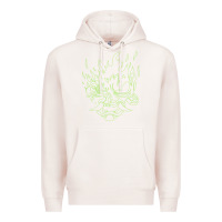 Pale Pink Cyberpunk samurai Neon Green Premium Hoodie - FloraArt