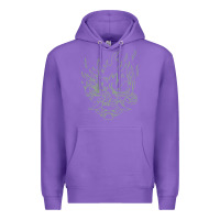 Purple Cyberpunk samurai Neon Green Premium Hoodie - FloraArt