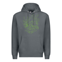 Rock Cyberpunk samurai Neon Green Premium Hoodie - FloraArt