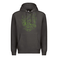 Smoke Cyberpunk samurai Neon Green Premium Hoodie - FloraArt