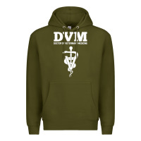 Army Green Doctor of Veterinary Medicine DVM Veterinarian Vet Tech Premium Hoodie - FloraArt