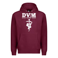 Burgundy Doctor of Veterinary Medicine DVM Veterinarian Vet Tech Premium Hoodie - FloraArt