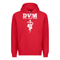 Red Doctor of Veterinary Medicine DVM Veterinarian Vet Tech Premium Hoodie - FloraArt