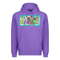 Purple easter cross license plate template Premium Hoodie - BarkalooDesign