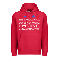Cardinal she's a good girl, she's loves her mama, loves jesus t shirt Premium Hoodie - FloraArt