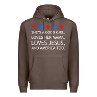 Coffee she's a good girl, she's loves her mama, loves jesus t shirt Premium Hoodie - FloraArt