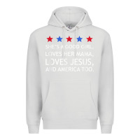 Dove Grey she's a good girl, she's loves her mama, loves jesus t shirt Premium Hoodie - FloraArt
