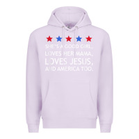 Lilac she's a good girl, she's loves her mama, loves jesus t shirt Premium Hoodie - FloraArt