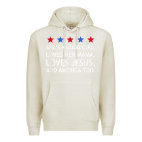 Oatmeal Heather she's a good girl, she's loves her mama, loves jesus t shirt Premium Hoodie - FloraArt