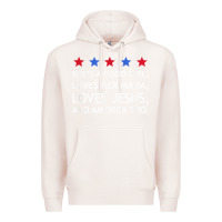 Pale Pink she's a good girl, she's loves her mama, loves jesus t shirt Premium Hoodie - FloraArt