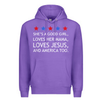 Purple she's a good girl, she's loves her mama, loves jesus t shirt Premium Hoodie - FloraArt